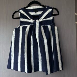Anna Sui 100%silk navy and white top Size S